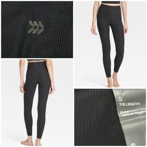 NWT All In Motion Everyday Soft High-Rise Ribbed 7/8 Leggings - Black - Size S